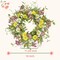 18-Inch Spring Summer Wreath for Front Door – Artificial Daisies, Eucalyptus & Butterflies, Green Foliage Wreath for Wall, Window, Farmhouse & Holiday Home Decor